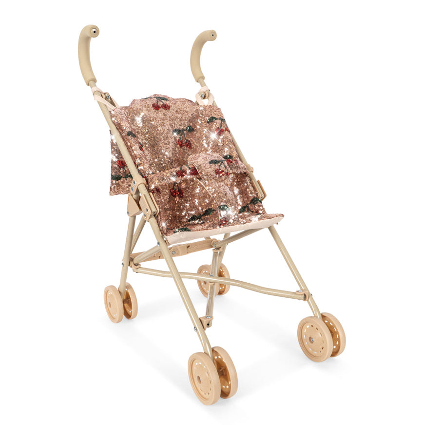 Konges Slojd - Sparkly Doll Stroller - Cherry Sequin - Mabel & Fox