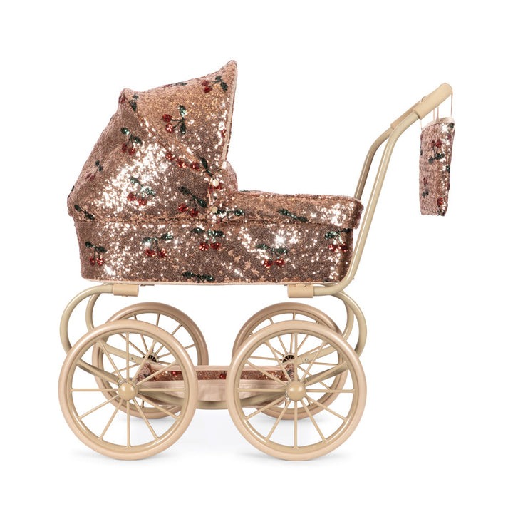 Konges Slojd - Sparkly Minnie Doll Pram - Cherry Sequin - Mabel & Fox