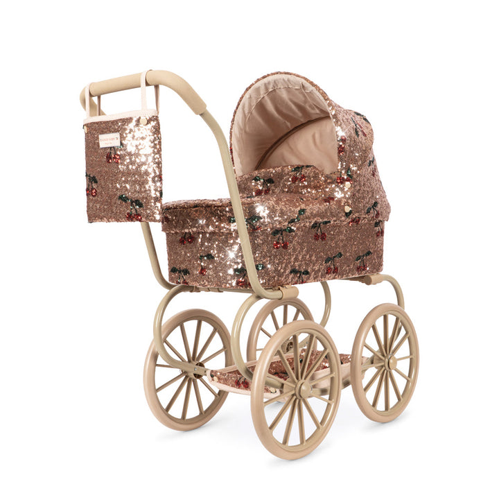 Konges Slojd - Sparkly Minnie Doll Pram - Cherry Sequin - Mabel & Fox