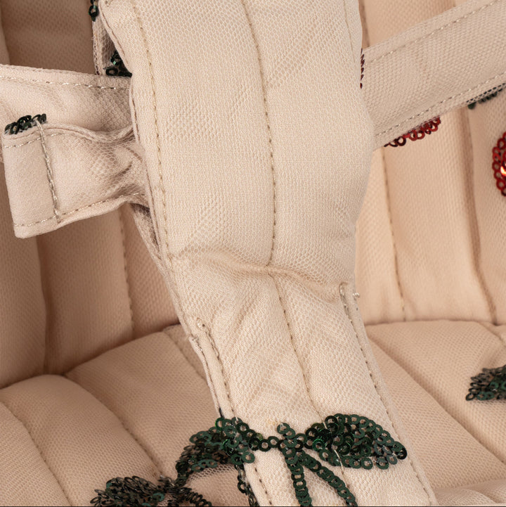 Konges Slojd - Sparkly Tulle Doll Stroller - Mon Cherry Sequin - Mabel & Fox