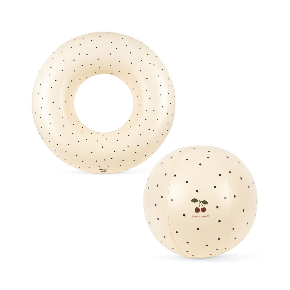 Konges Slojd – Swim Ring and Beach Ball Set – Navy Dots - Mabel & Fox