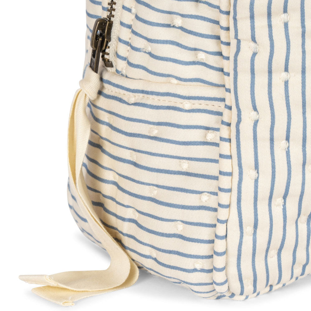 Konges Slojd - XL Quilted Toiletry Bag - Stripe Bluie - Mabel & Fox