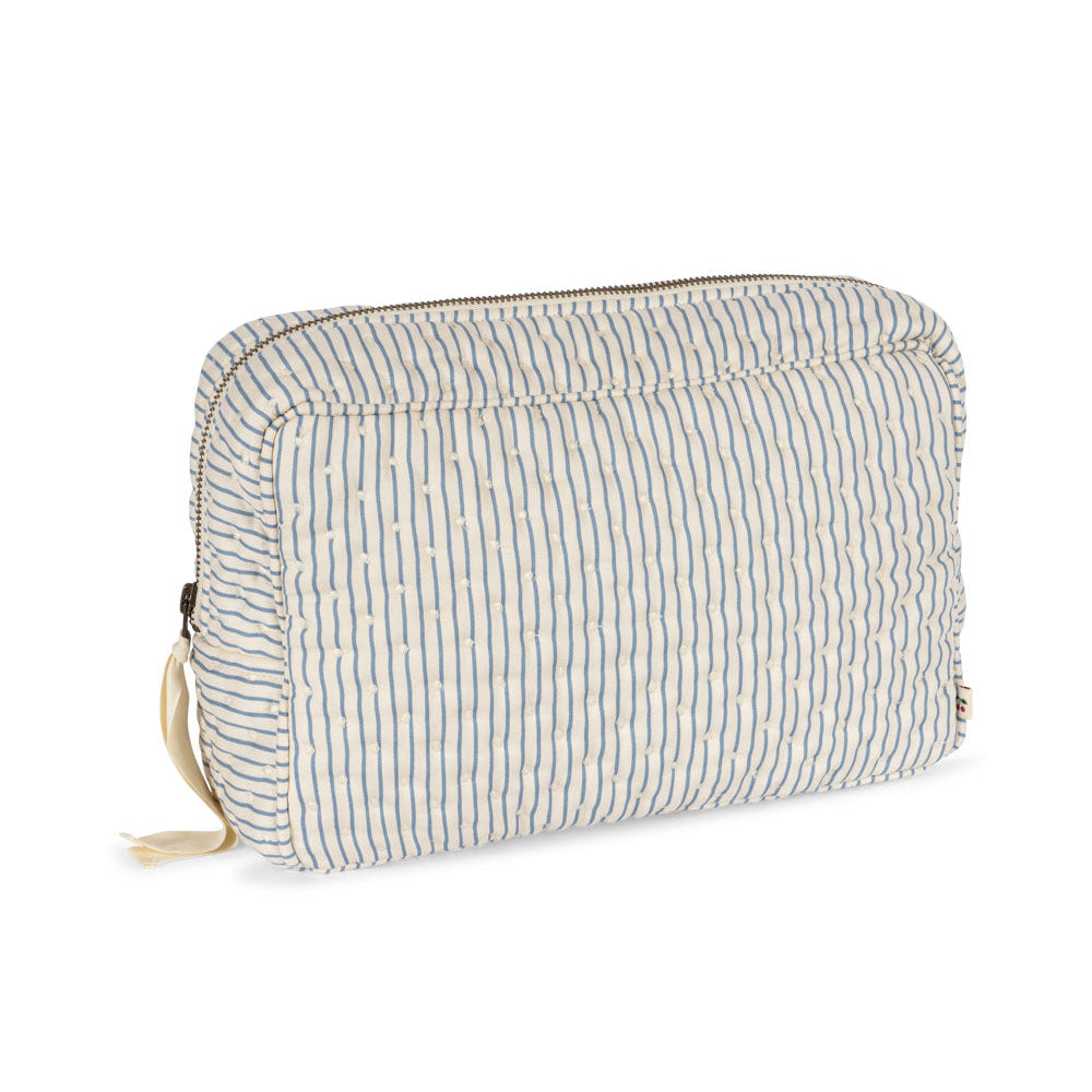 Konges Slojd - XL Quilted Toiletry Bag - Stripe Bluie - Mabel & Fox