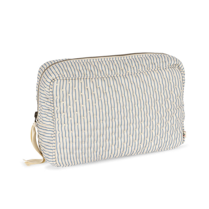 Konges Slojd - XL Quilted Toiletry Bag - Stripe Bluie - Mabel & Fox