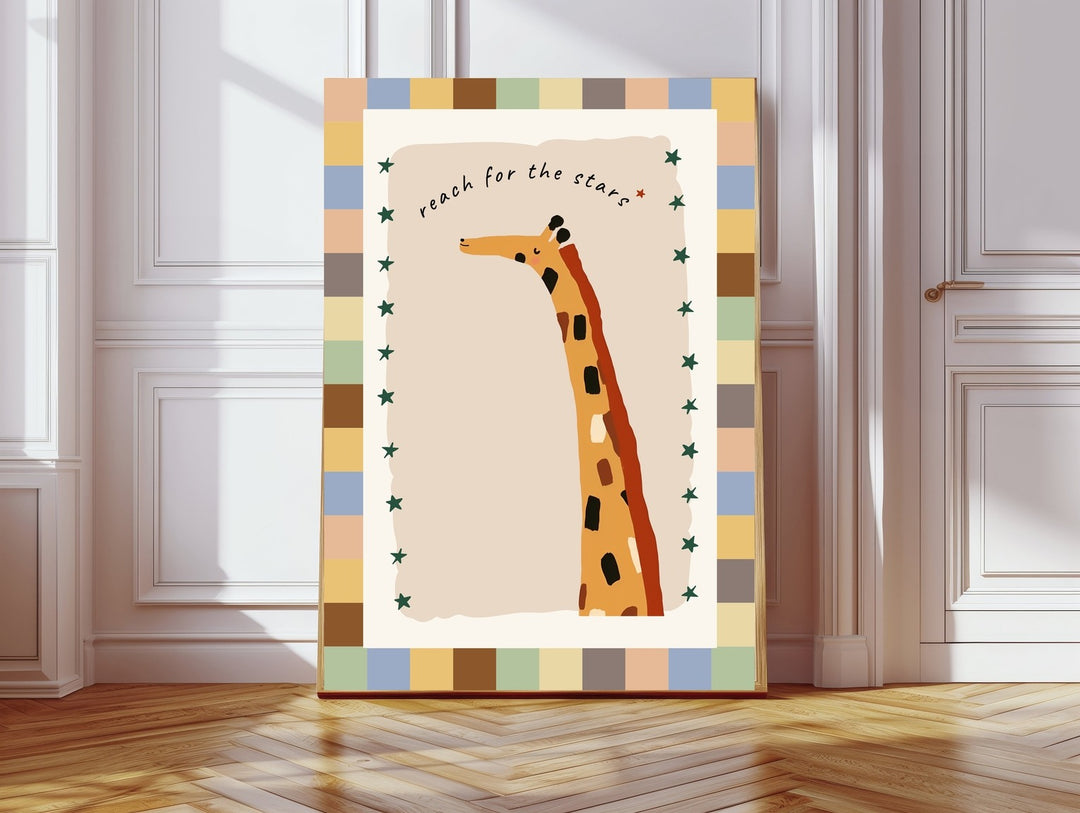 Kumo Art Prints - Art Print - Giraffe Reach For The Stars - Mabel & Fox
