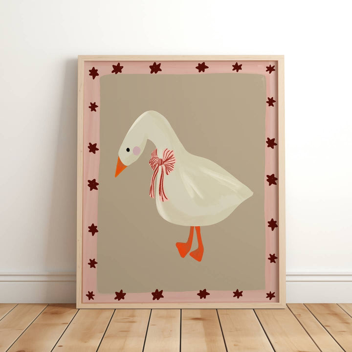 Lara & Kin - Art Print - Goose With Bow - Mabel & Fox