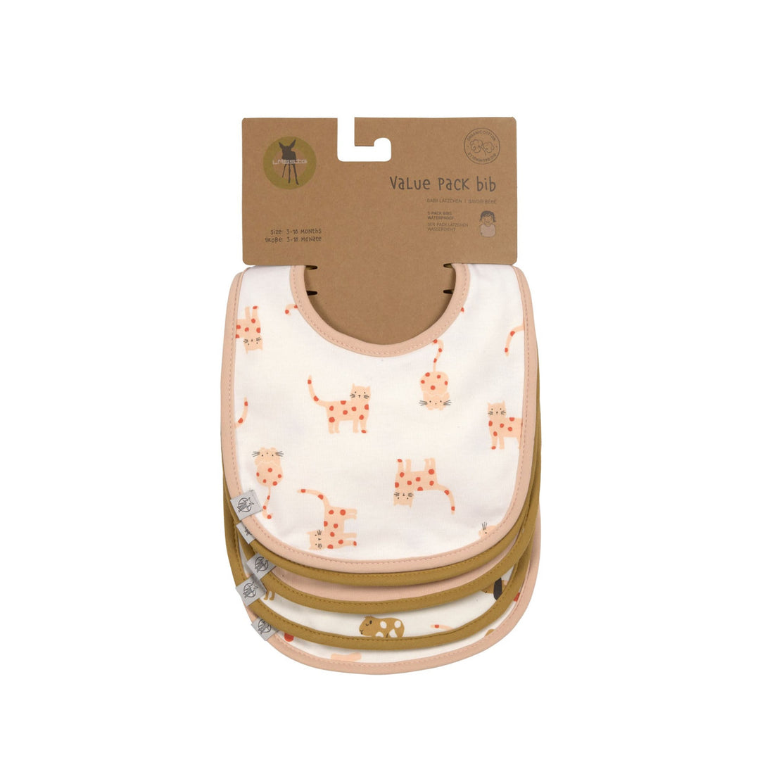 Lassig -Value Pack Bib - Little Mateys Spiced Orange- 5 Pack - Mabel & Fox