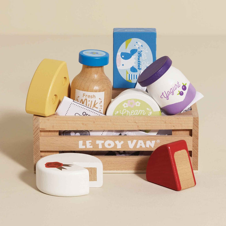 Le Toy Van – Wooden Market Crate – Cheese & Dairy - Mabel & Fox