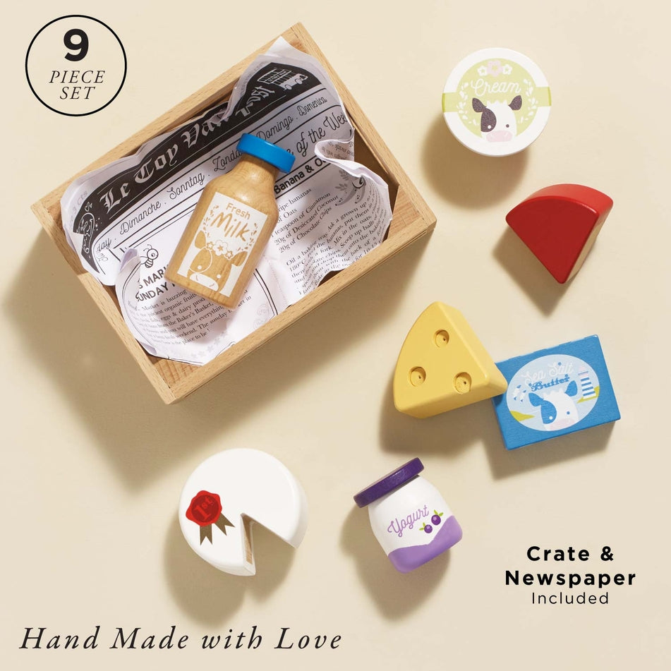 Le Toy Van – Wooden Market Crate – Cheese & Dairy - Mabel & Fox