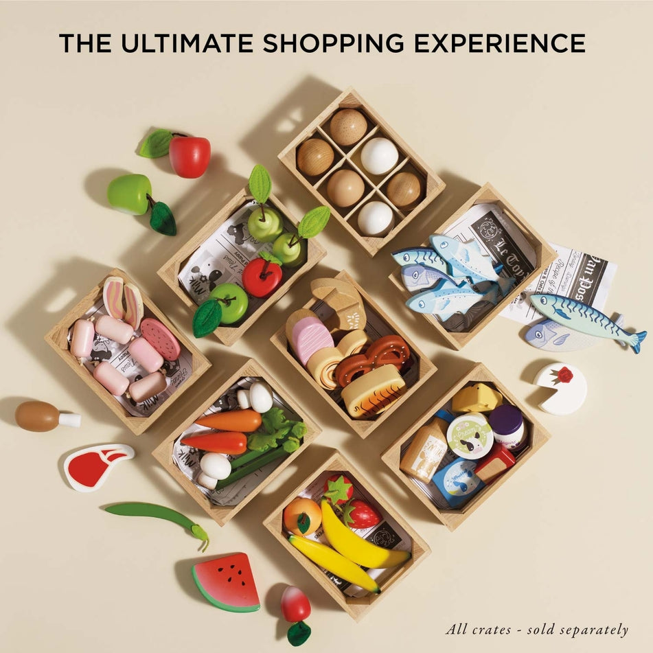 Le Toy Van – Wooden Market Crate – Cheese & Dairy - Mabel & Fox