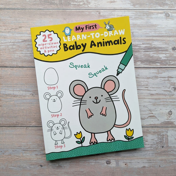Learn To Draw Baby Animals - Wipe Clean Book - Mabel & Fox