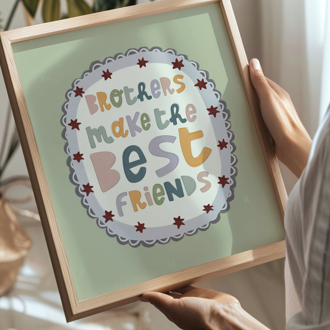 Lara & Kin - Art Print - Brothers Make The Best Friends - Exclusive to Mabel & Fox - Mabel & Fox