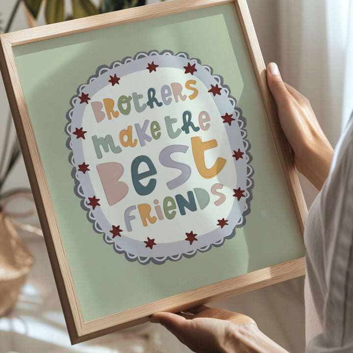 Lara & Kin - Art Print - Brothers Make The Best Friends - Exclusive to Mabel & Fox - Mabel & Fox