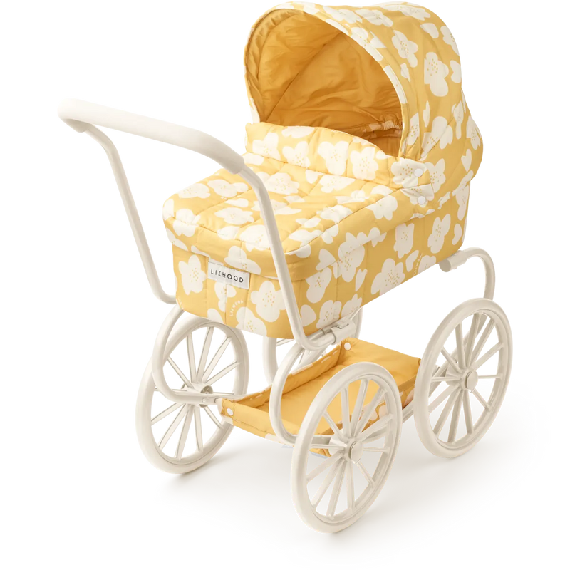Liewood - Adaline Doll Pram - Flower / Lemon Yellow - Mabel & Fox