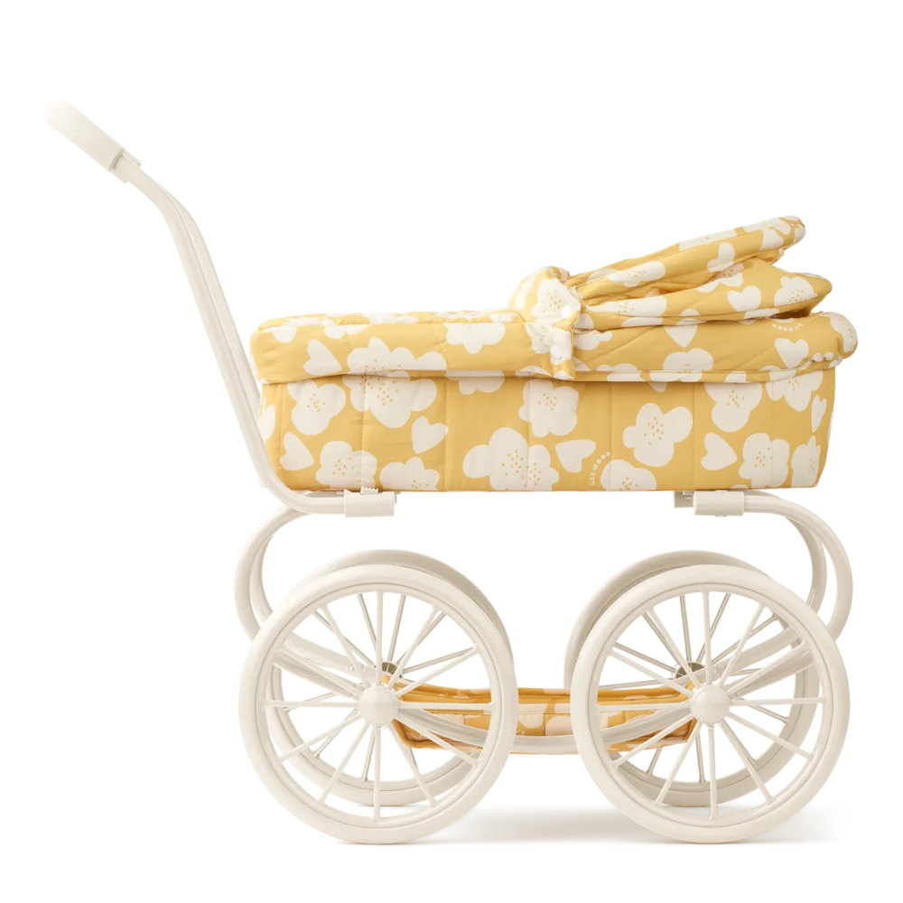 Liewood - Adaline Doll Pram - Flower / Lemon Yellow - Mabel & Fox