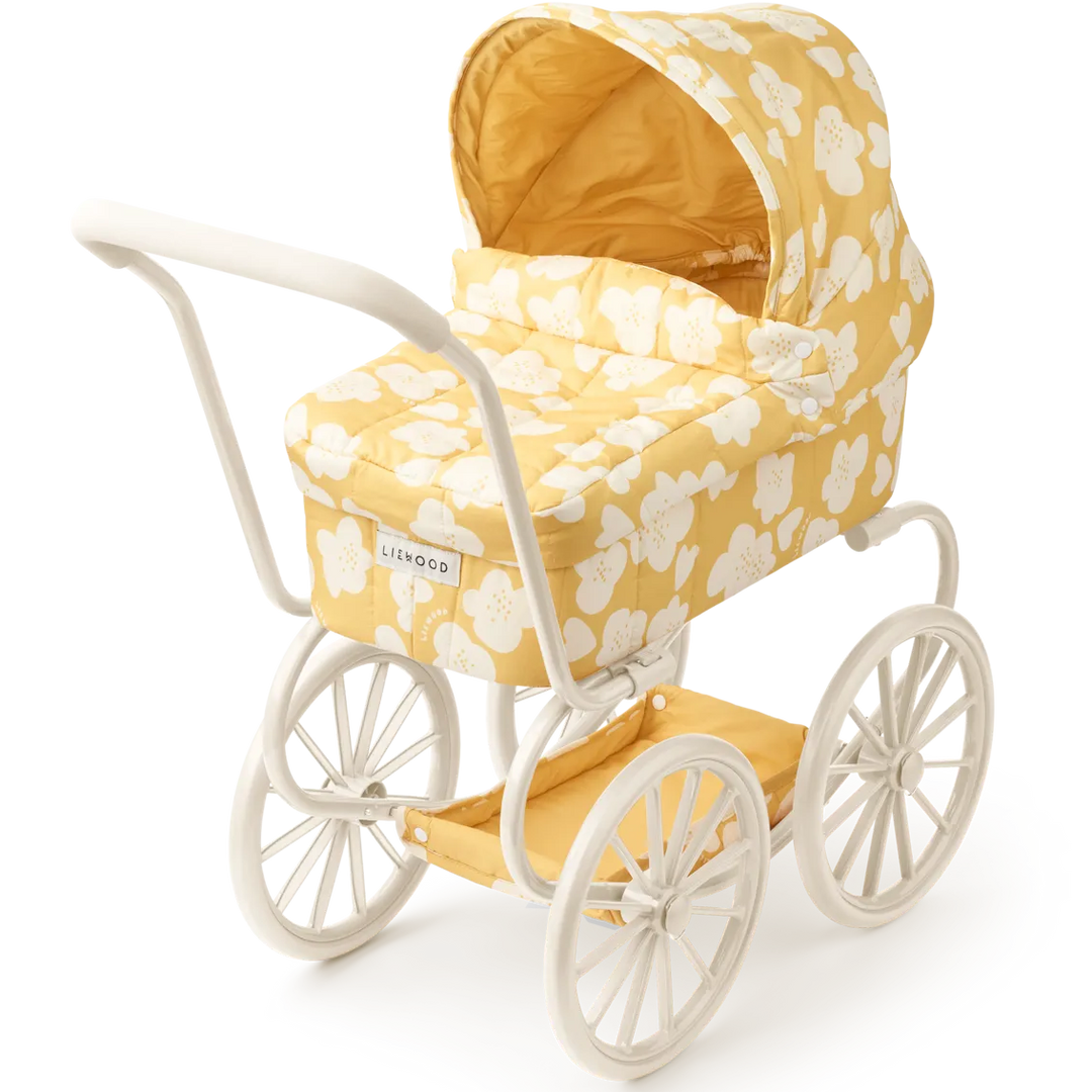 Liewood - Adaline Doll Pram - Flower / Lemon Yellow - Mabel & Fox