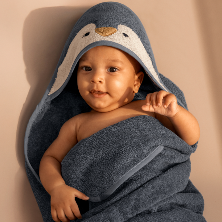 Liewood - Albert Hooded Towel - Penguin Oceanmix - Mabel & Fox