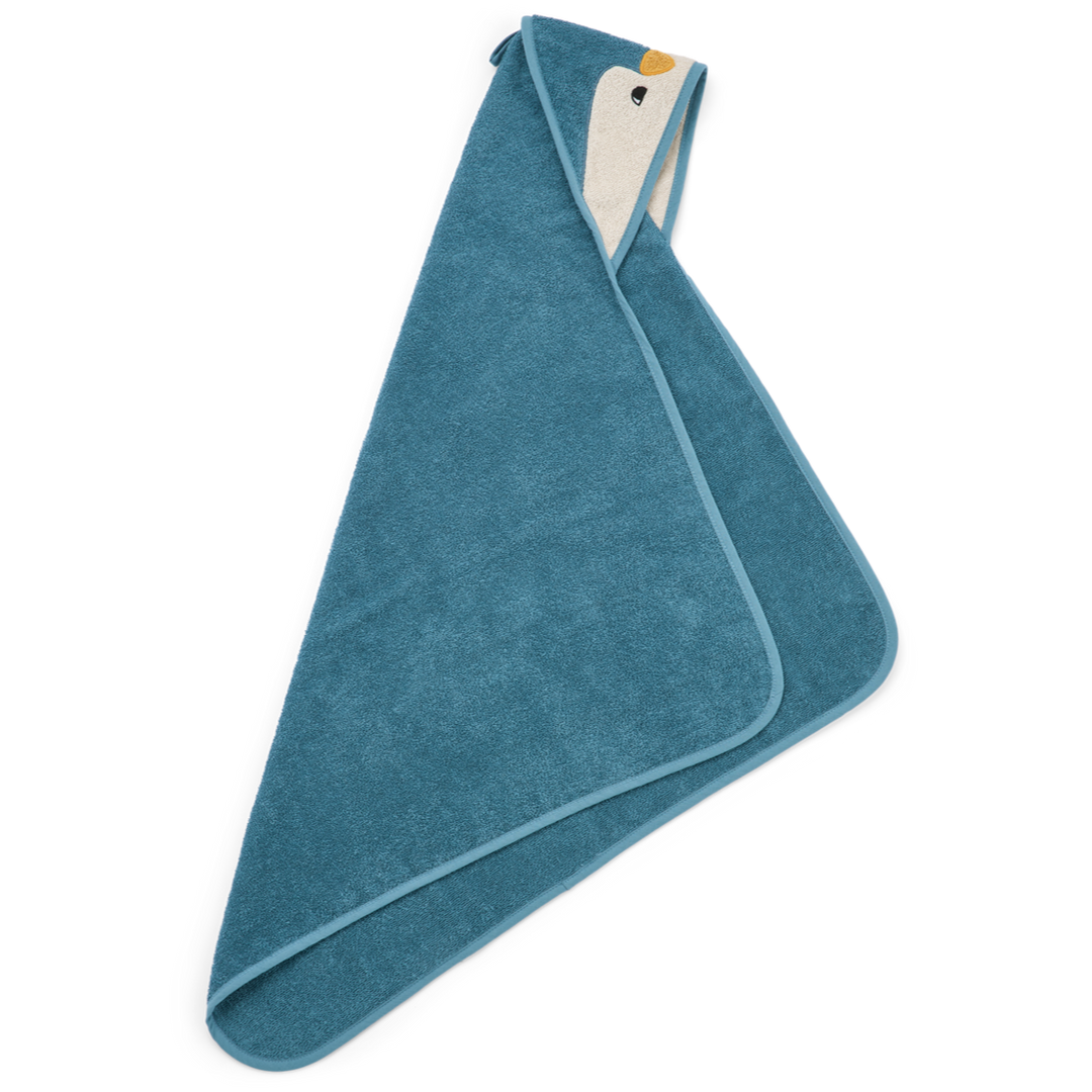 Liewood - Albert Hooded Towel - Penguin Oceanmix - Mabel & Fox