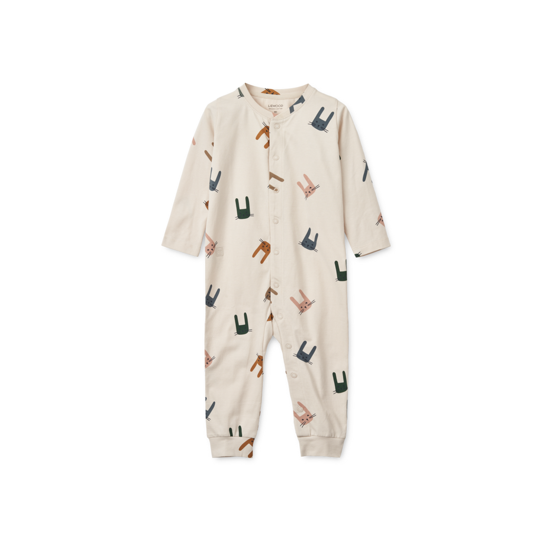 Liewood - Birk Printed Pyjama Jumpsuit (Bunny / Sandy) - Mabel & Fox