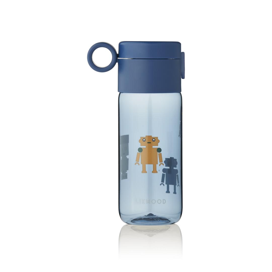 Liewood - Clemence Bottle - Robots / Indigo blue - Mabel & Fox