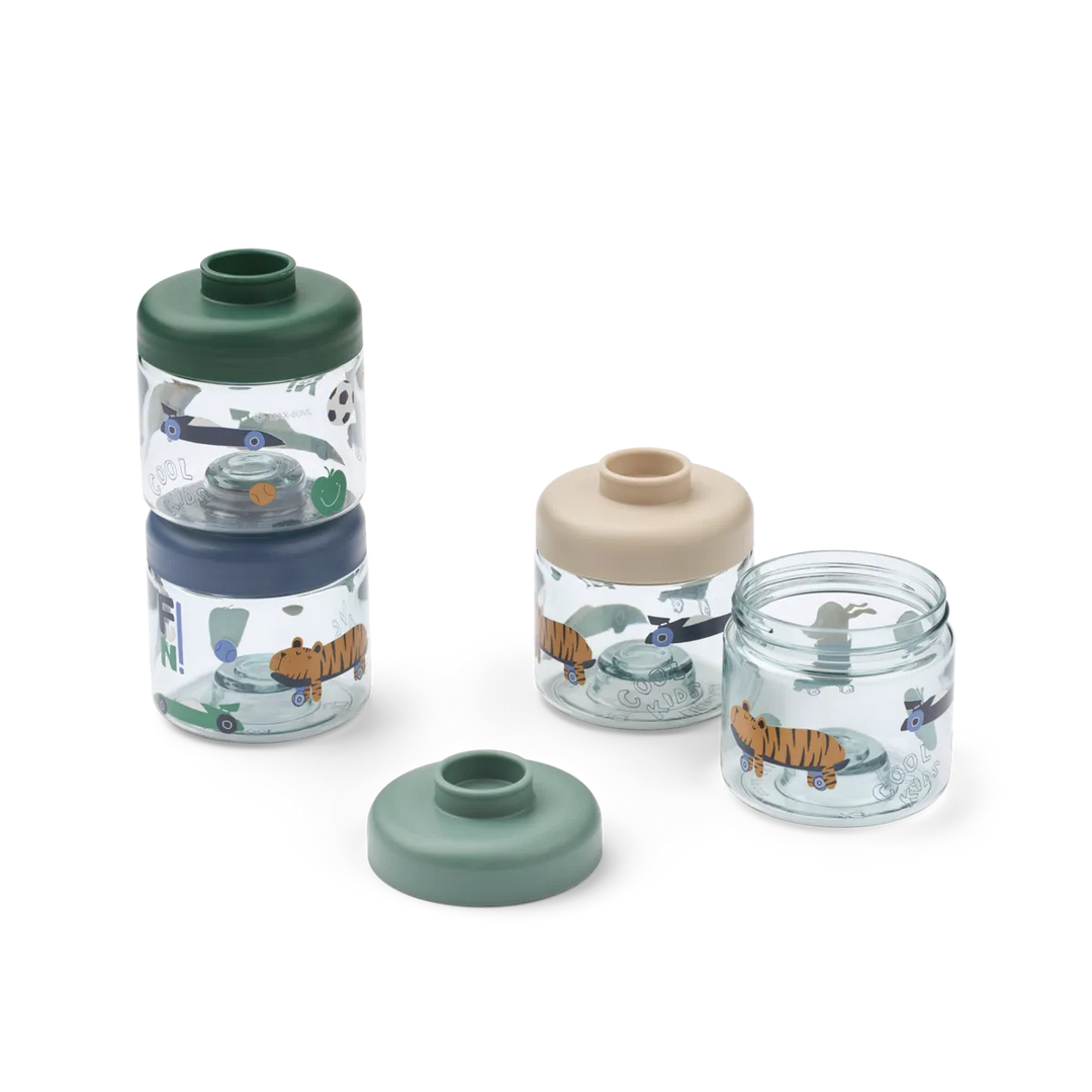 Liewood - Dominique Baby Food Boxes - Fun / Beach Blue (4 Pack) - Mabel & Fox