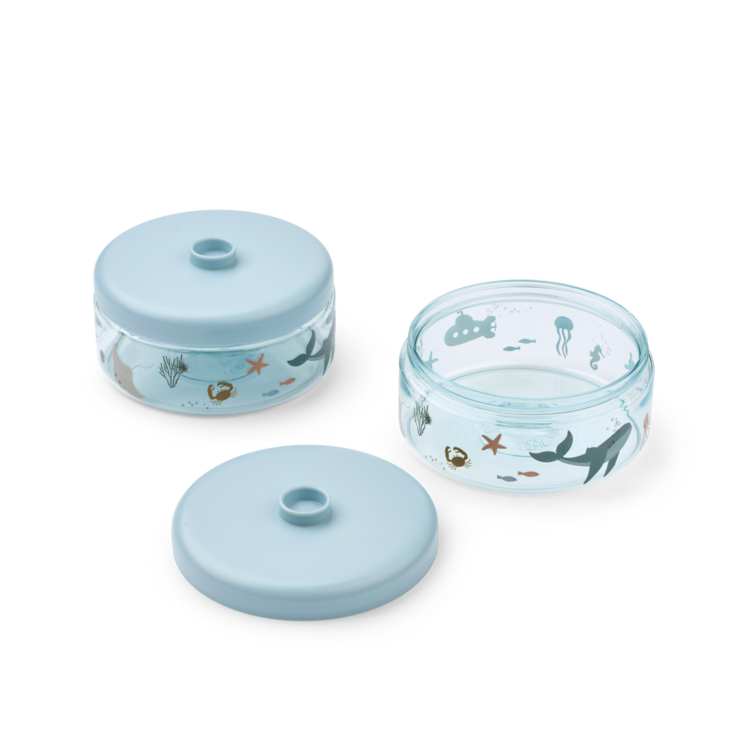 Liewood - Dominique Baby Food Tritan Boxes 500ml - Sea Creature / Sandy - Mabel & Fox