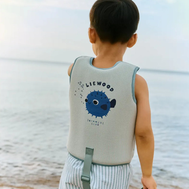 Liewood – Dove Seersucker Swim Vest – Peppermint / Sandy - Mabel & Fox