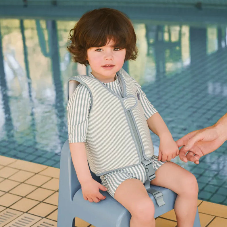 Liewood – Dove Seersucker Swim Vest – Peppermint / Sandy - Mabel & Fox
