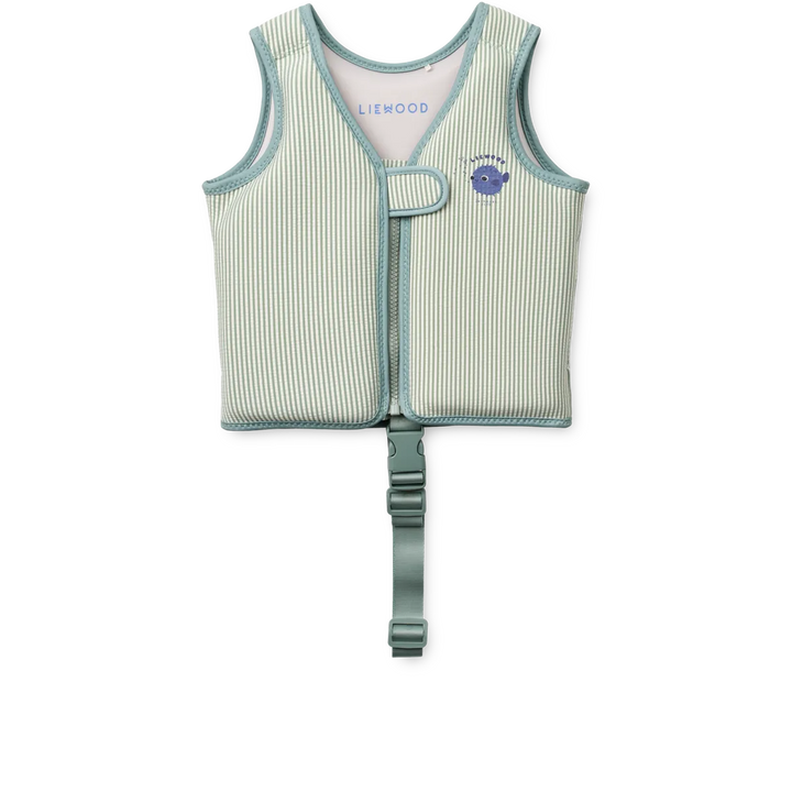 Liewood – Dove Seersucker Swim Vest – Peppermint / Sandy - Mabel & Fox
