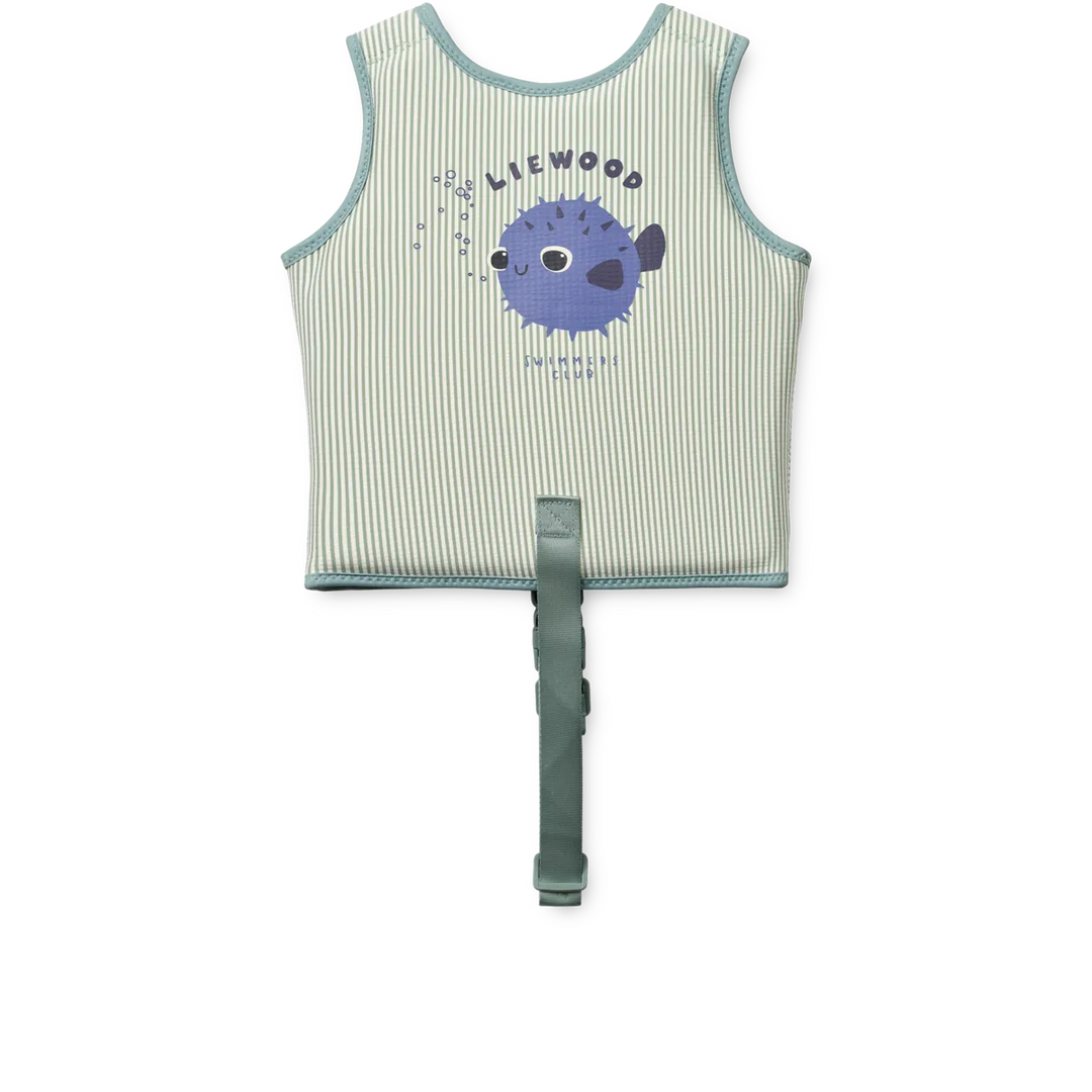 Liewood – Dove Seersucker Swim Vest – Peppermint / Sandy - Mabel & Fox