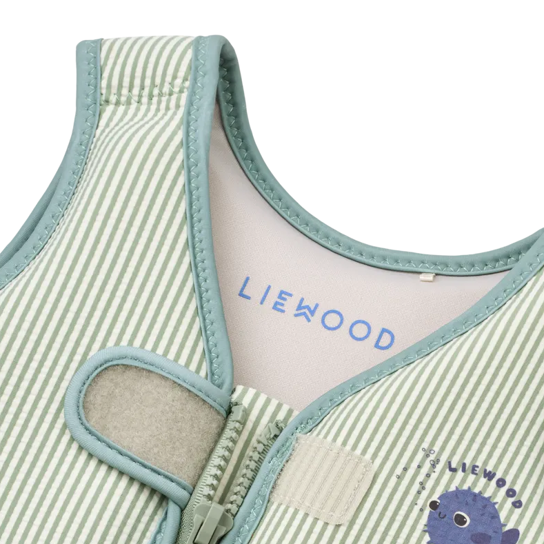 Liewood – Dove Seersucker Swim Vest – Peppermint / Sandy - Mabel & Fox