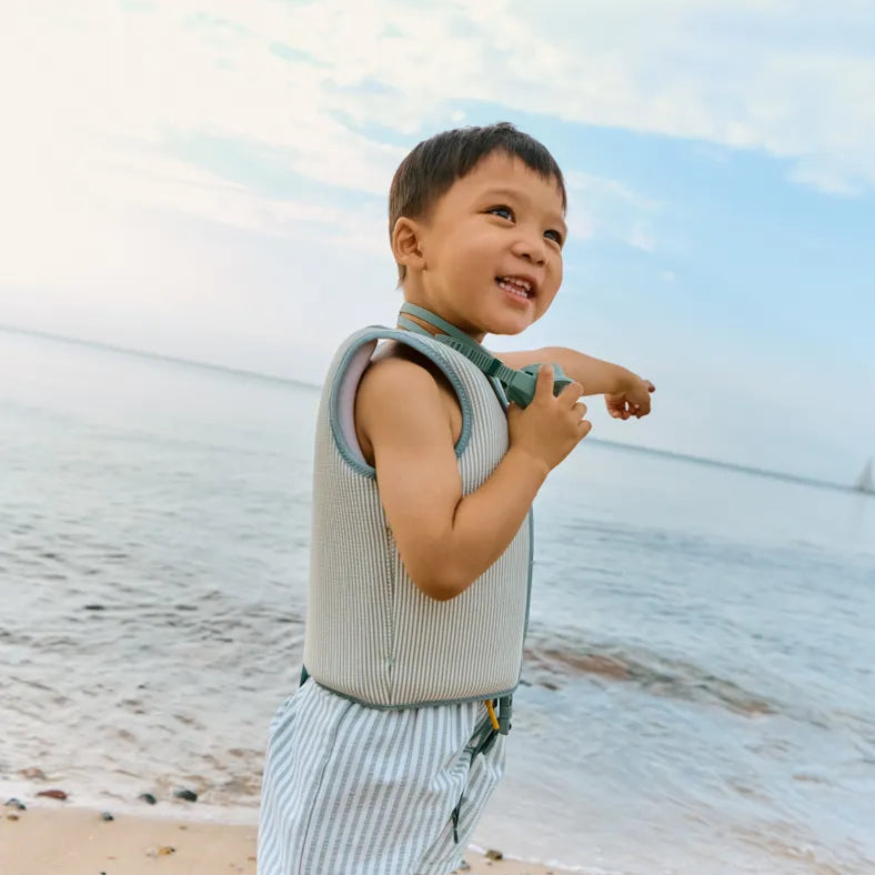 Liewood – Dove Seersucker Swim Vest – Peppermint / Sandy - Mabel & Fox