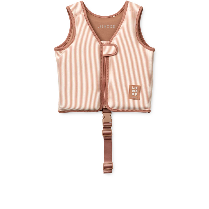 Liewood – Dove Seersucker Swim Vest – Y/D Stripe Pale Tuscany / Creme de la Creme - Mabel & Fox