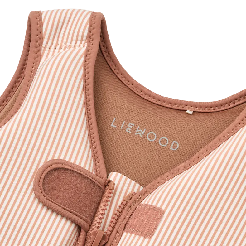 Liewood – Dove Seersucker Swim Vest – Y/D Stripe Pale Tuscany / Creme de la Creme - Mabel & Fox