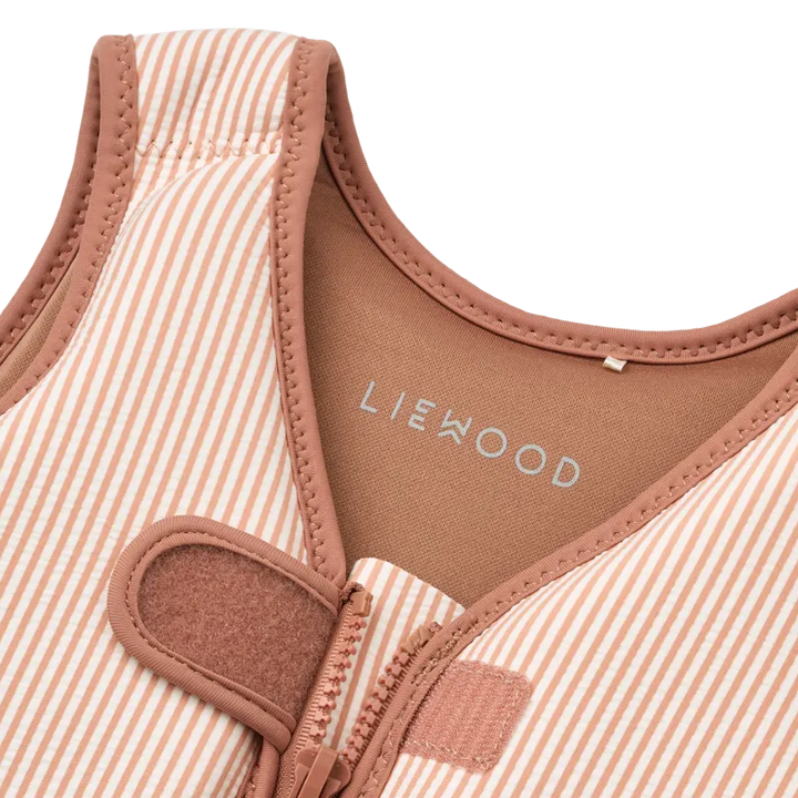 Liewood – Dove Seersucker Swim Vest – Y/D Stripe Pale Tuscany / Creme de la Creme - Mabel & Fox