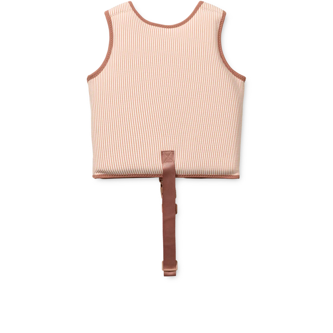 Liewood – Dove Seersucker Swim Vest – Y/D Stripe Pale Tuscany / Creme de la Creme - Mabel & Fox