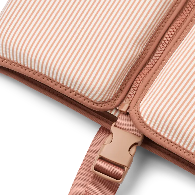 Liewood – Dove Seersucker Swim Vest – Y/D Stripe Pale Tuscany / Creme de la Creme - Mabel & Fox