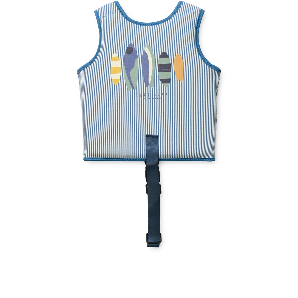 Liewood – Dove Seersucker Swim Vest – Y/D Stripe Riverside / Creme de la Creme - Mabel & Fox