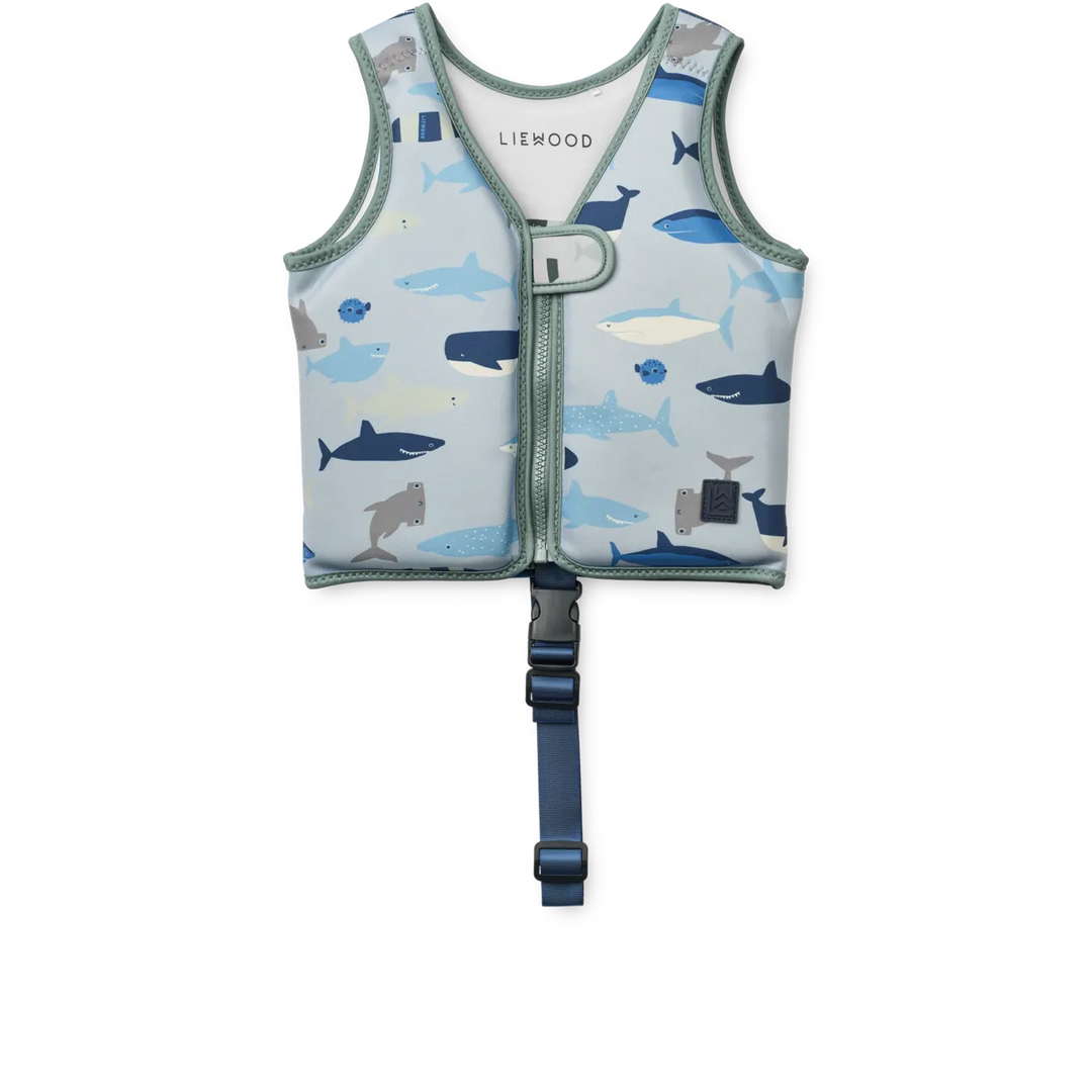 Liewood - Dove Swim Vest - Shark / Dove Blue - Mabel & Fox