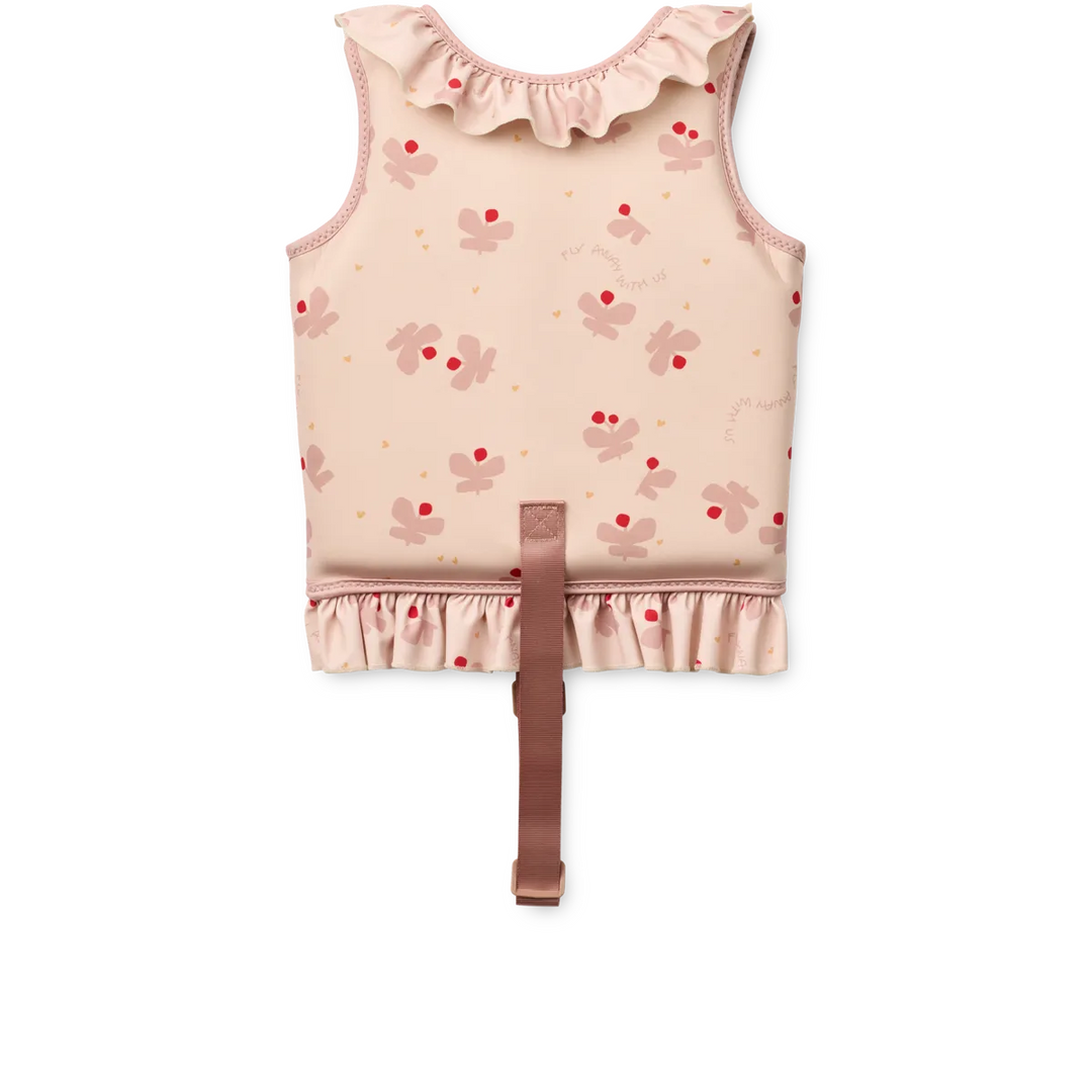 Liewood - Dove Swim Vest w Frill - Butterfly / Apple Blossom - Mabel & Fox
