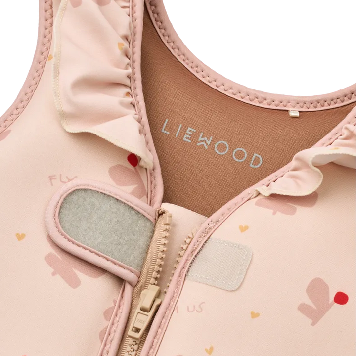 Liewood - Dove Swim Vest w Frill - Butterfly / Apple Blossom - Mabel & Fox