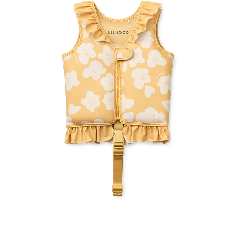 Liewood - Dove Swim Vest w Frill - Flower / Lemon Yellow - Mabel & Fox