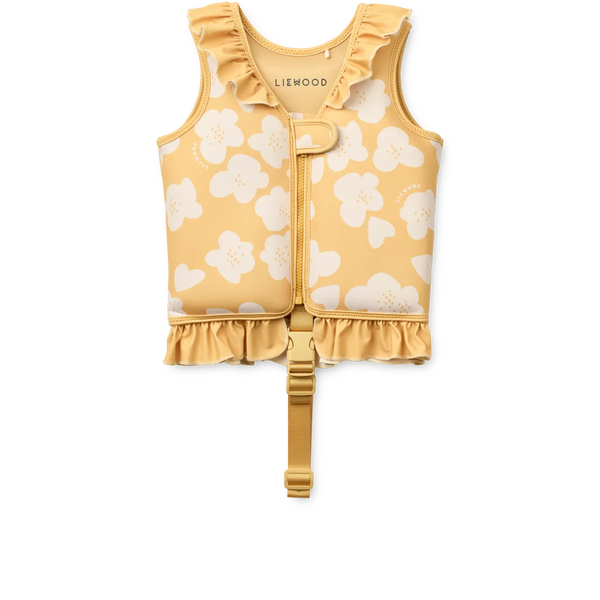 Liewood - Dove Swim Vest w Frill - Flower / Lemon Yellow - Mabel & Fox