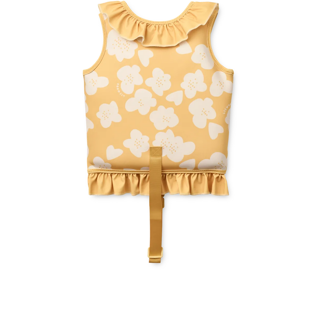 Liewood - Dove Swim Vest w Frill - Flower / Lemon Yellow - Mabel & Fox