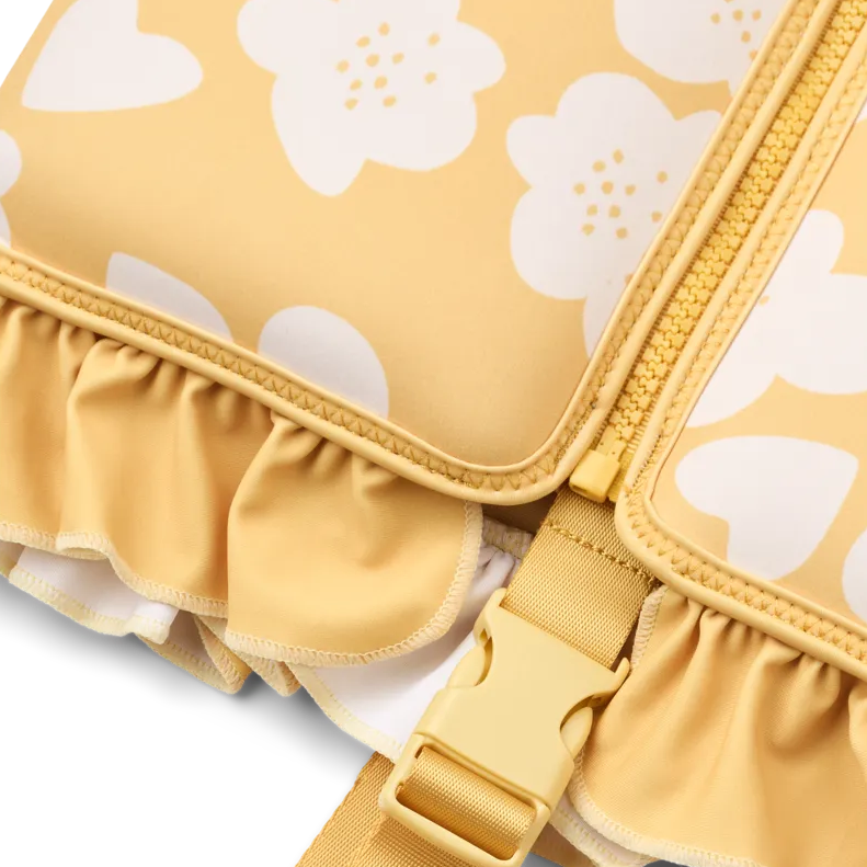 Liewood - Dove Swim Vest w Frill - Flower / Lemon Yellow - Mabel & Fox