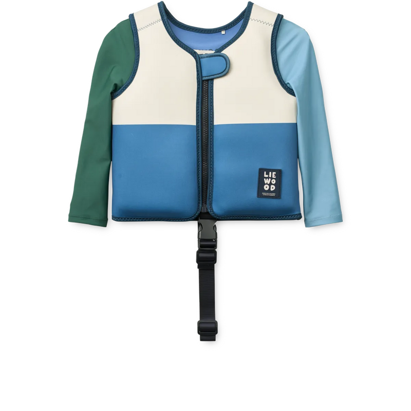 Liewood - Dove Swim Vest w Sleeves - Riverside Multi Mix - Mabel & Fox
