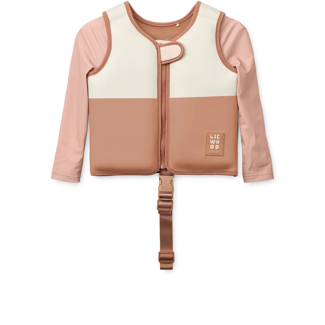 Liewood - Dove Swim Vest w Sleeves - Tuscany Rose Multi Mix - Mabel & Fox
