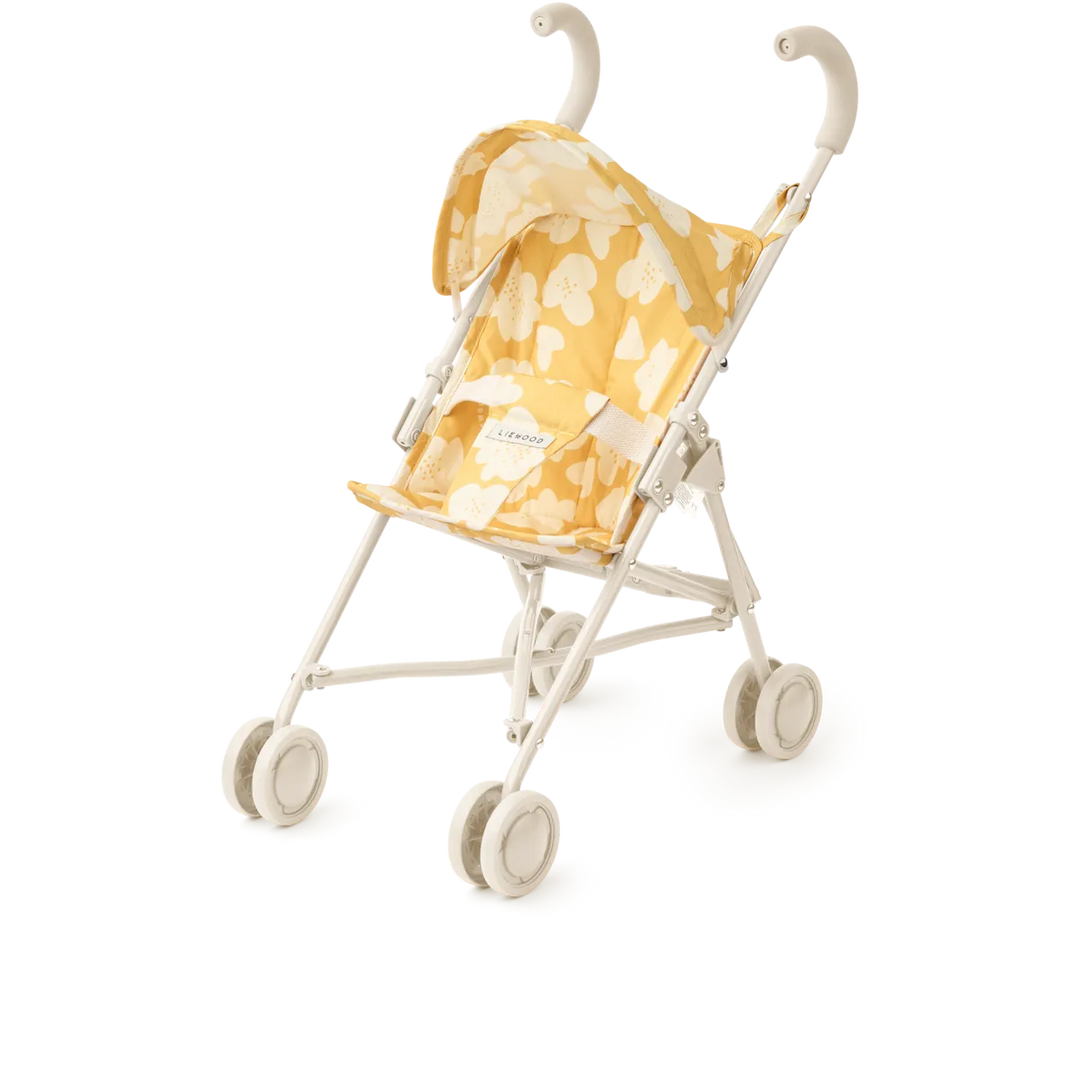 Liewood - Elsie Doll Stroller - Flower / Lemon Yellow - Mabel & Fox