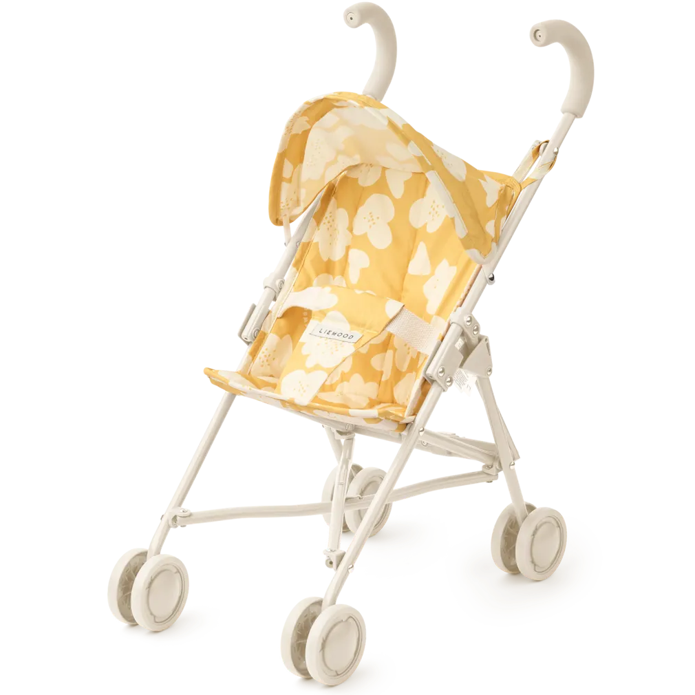 Liewood - Elsie Doll Stroller - Flower / Lemon Yellow - Mabel & Fox