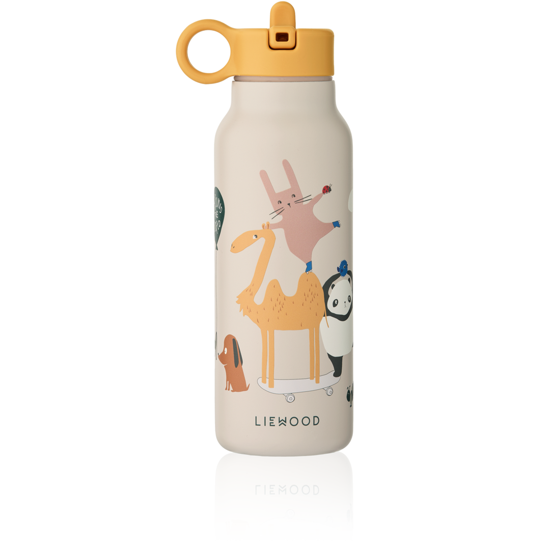 Liewood - Falk Water Bottle - Around the World - Sandy - 350 ml - Mabel & Fox